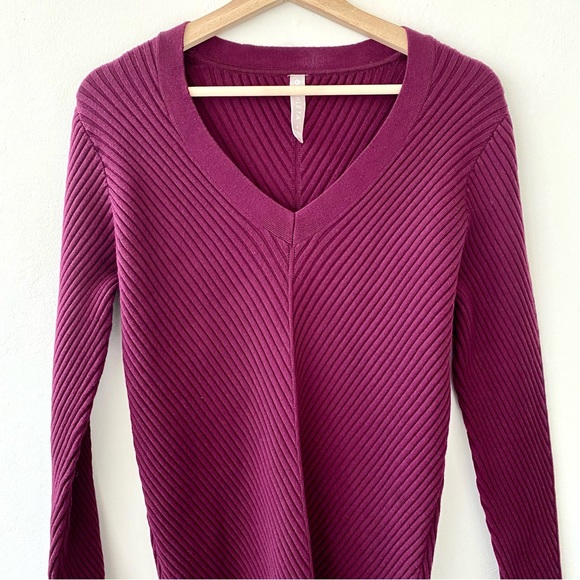 Athleta fitted V-Neck Sweater Dress - Picture 3 of 12